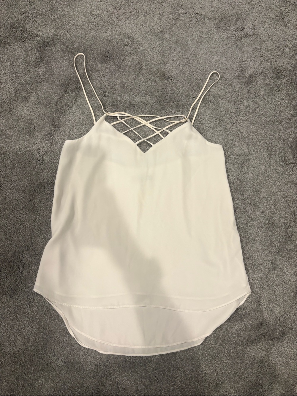 Express White Crisscross Front Camisole